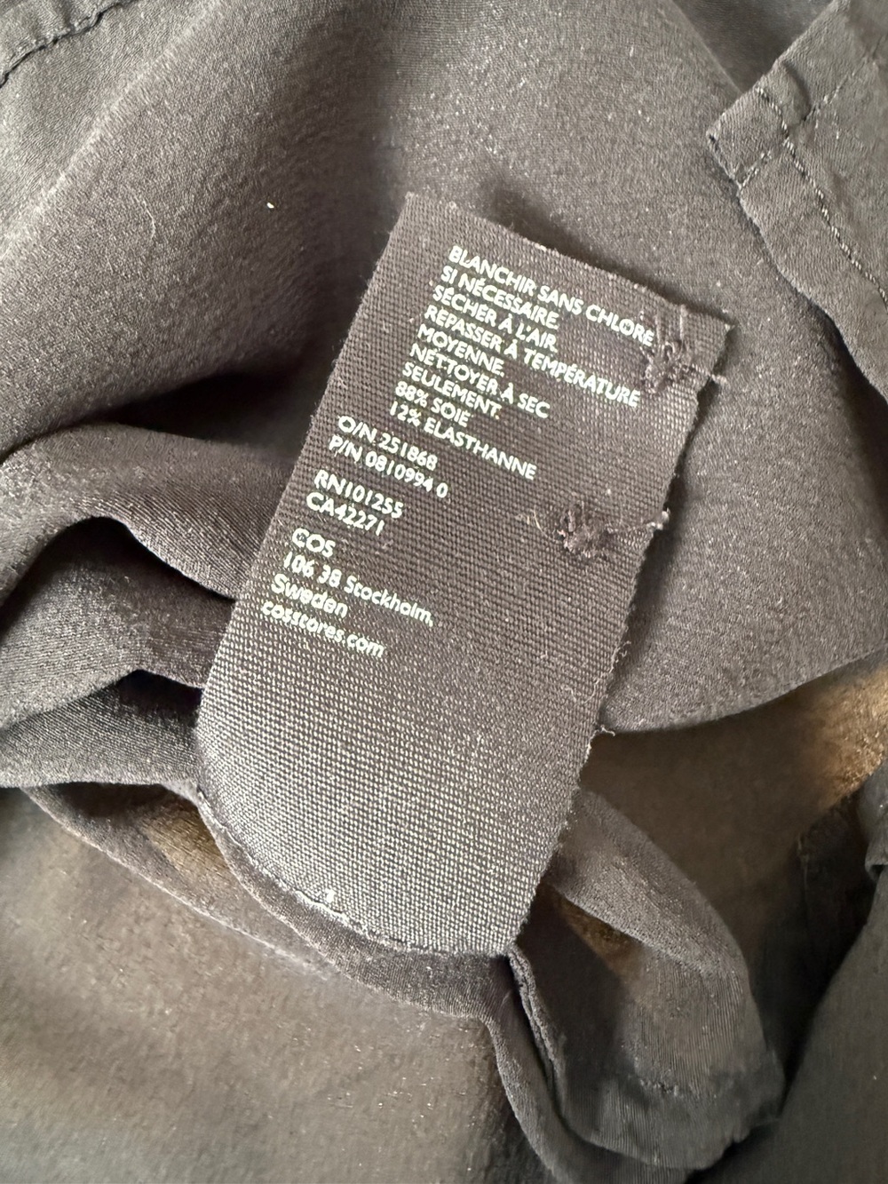 COS Black Silk Blouse – Size 12 - Picture 4 of 7
